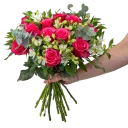 Bouquet with roses and alstromerias